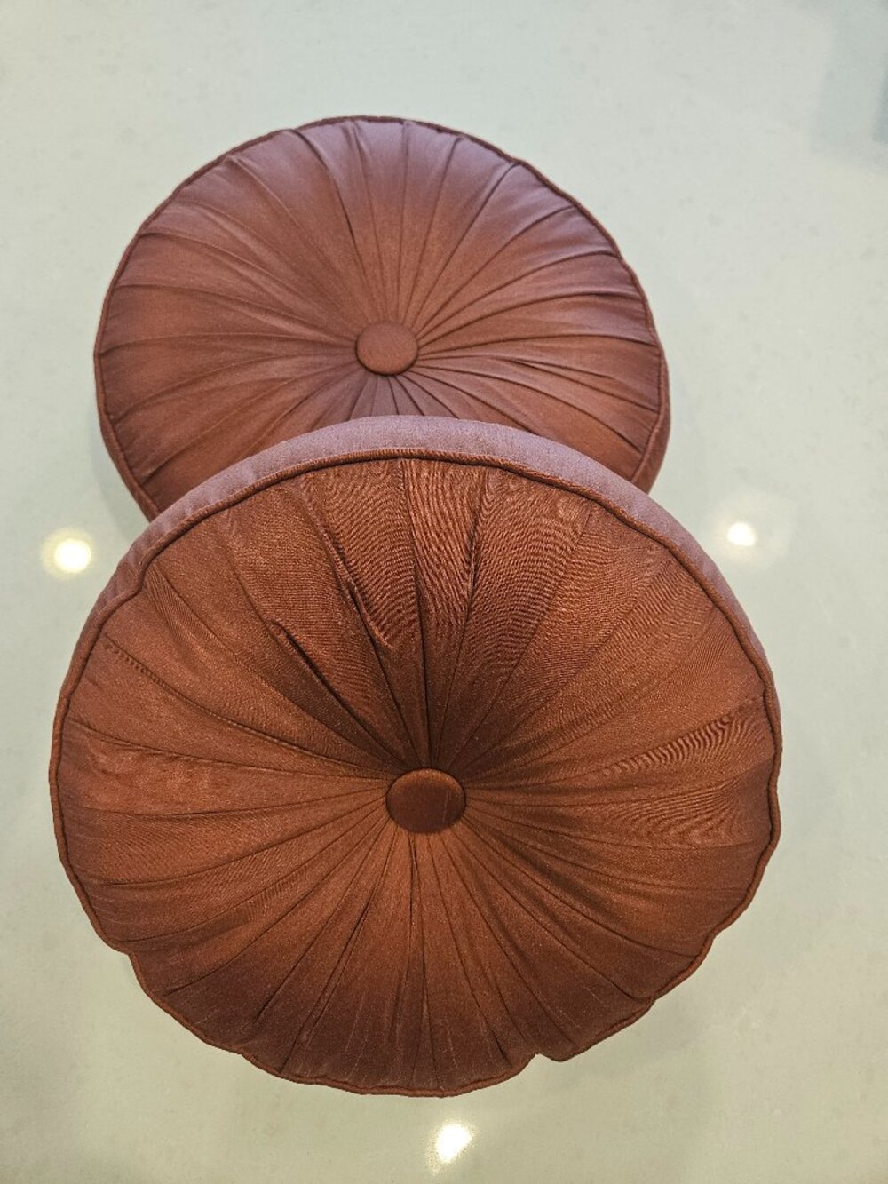 Better Homes & Gardens Tufted Round Pillow Duo - Burnt Orange - 14" Diam